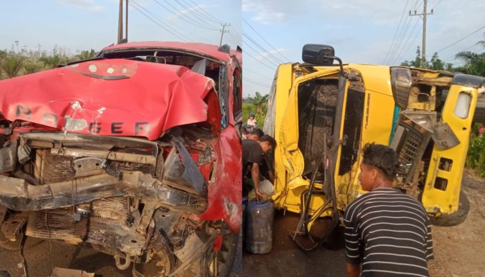 Kecelakaan Beruntun di Desa Tebing, 3 Kendaraan Ringsek: Satu Tewas, Beberapa Luka-Luka