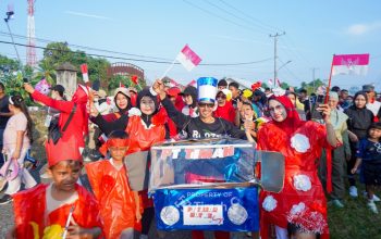 Tampil Kreatif, Warga Belinyu Gunakan Kostum Unik di Pekan Jalan Sehat PT Timah