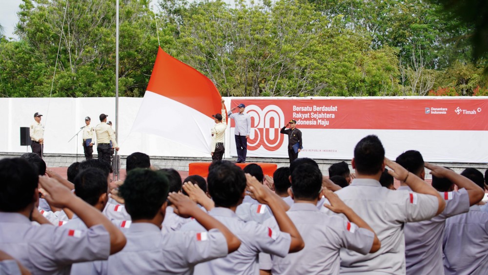 Peringati HUT ke-80 RI, PT Timah Gelar Upacara di Pabrik dan Kantor Pusat