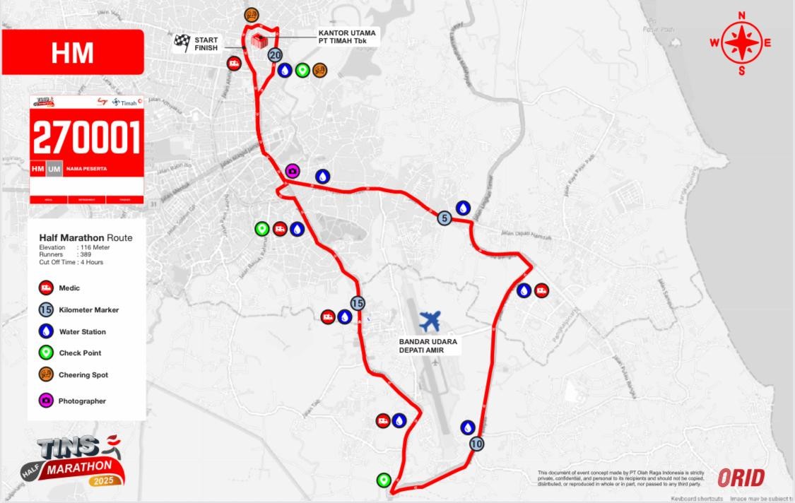 Tins Half Marathon 2025 Siap Digelar, Ini Rute Jalan Yang Akan Dilalui