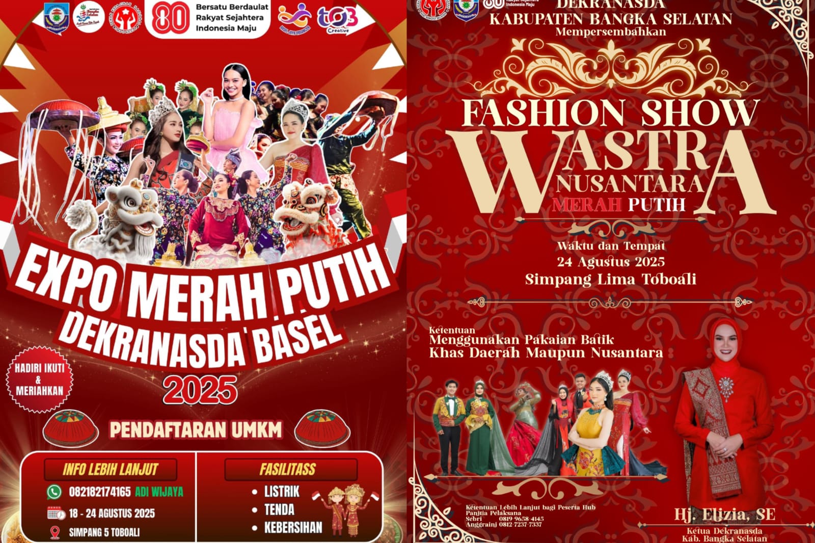Meriahkan HUT ke-80 RI, Dekranasda Basel Hadirkan Expo UMKM hingga Fashion Show Mulai 18 Agustus