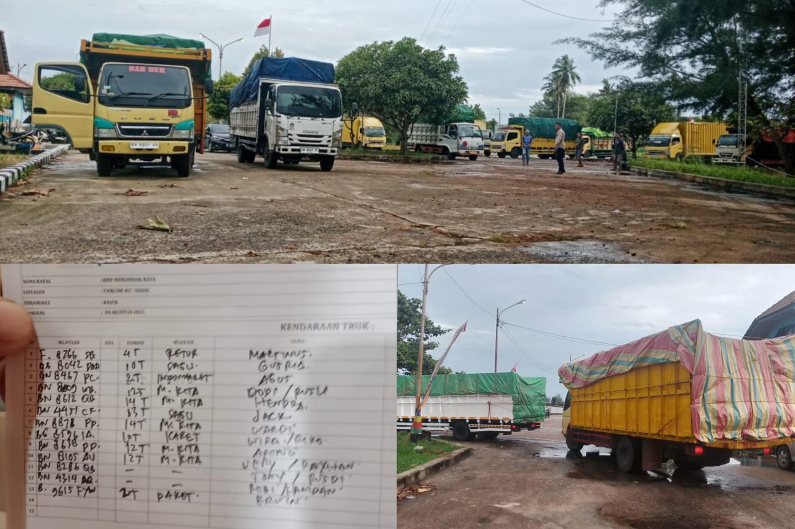 KM Menumbing Pagi Memuat 14 Truck Menuju Sadai Bangka Selatan. Adakah Timah ?