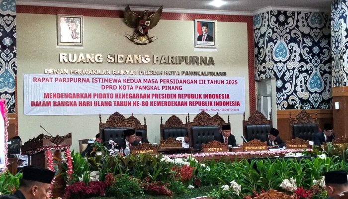 Pj Wali Kota Pangkalpinang Hadiri Paripurna Dengar Pidato Kenegaraan Presiden RI