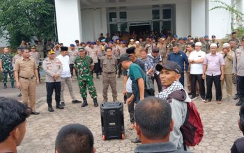 Ratusan Personel TNI-Polri Amankan Aksi Damai Warga Pergam dan Serdang di DPRD Basel