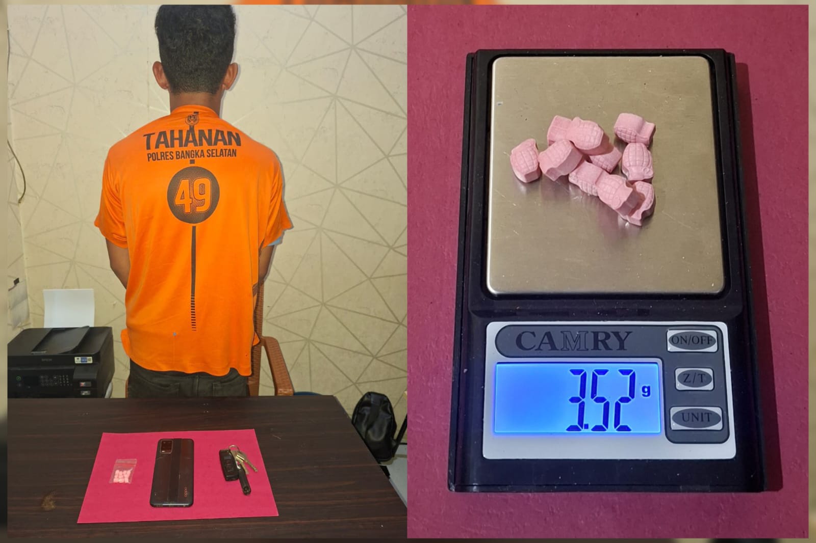 Berusaha Kabur saat Ditangkap, AD alias Giok Diringkus Polres Basel dengan 10 Butir Ekstasi Siap Edar