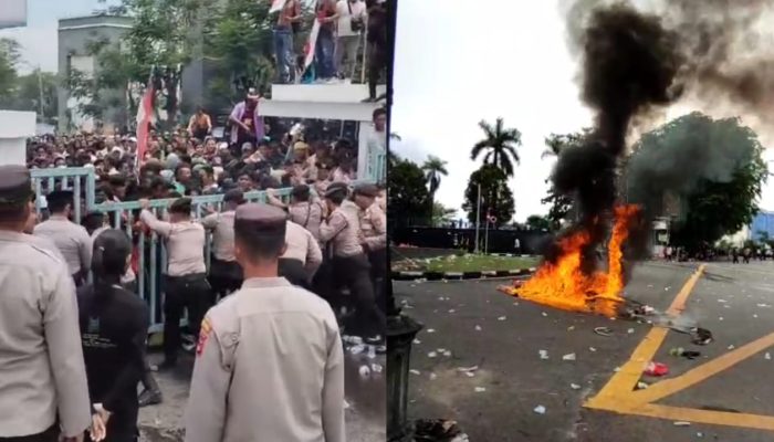 Dibentur dengan Aparat, Fasilitas Kantor PT Timah Rusak Diamuk Pendemo