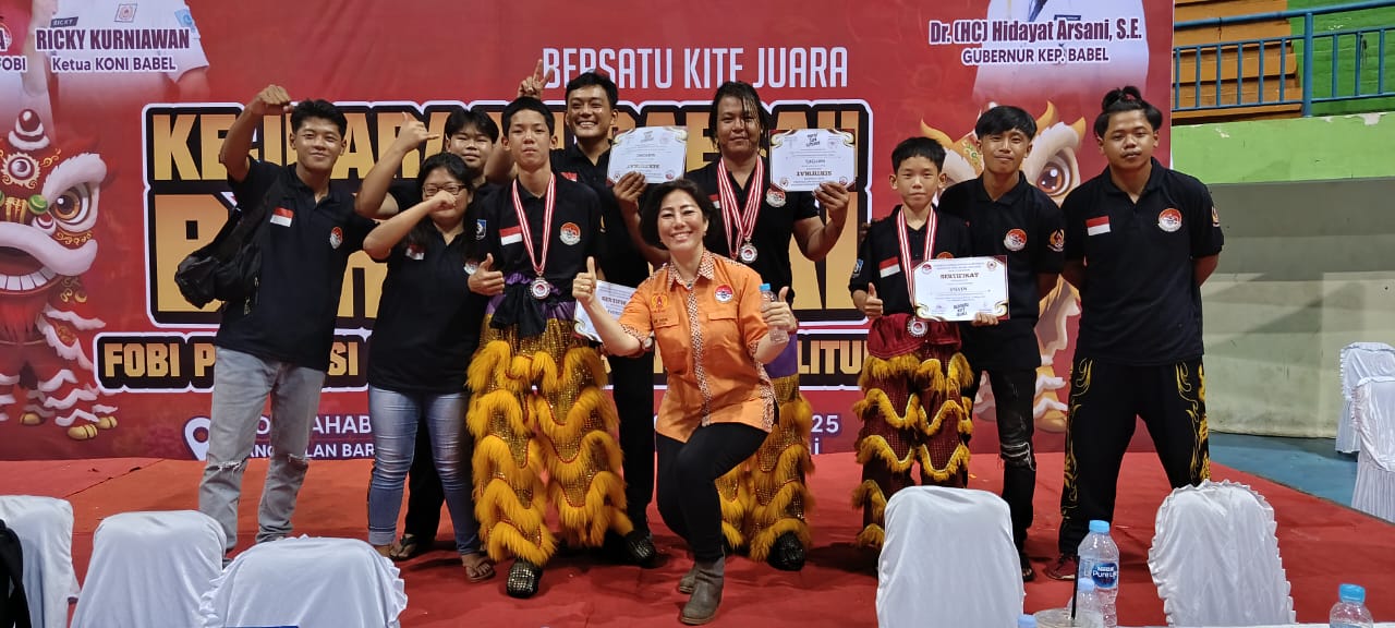 FOBI Bangka Selatan Sabet Juara II di Dua Kategori Kejurda Barongsai, KONI Basel Beri Apresiasi