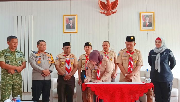 Usai Teken PKS P4GN, Wabup Debby Harap Kwarda Pramuka Jadi Pelopor Anti Narkoba