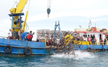 Kreatif! Knalpot Hasil Sitaan Ditlantas Babel Disulap Jadi Rumah Ikan, PT Timah Turut Berperan