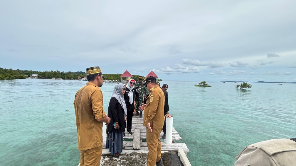 Usai Viral di Medsos, Gubernur dan Wakil Bupati Basel Tinjau Dermaga Rusak di Pulau Kelapan