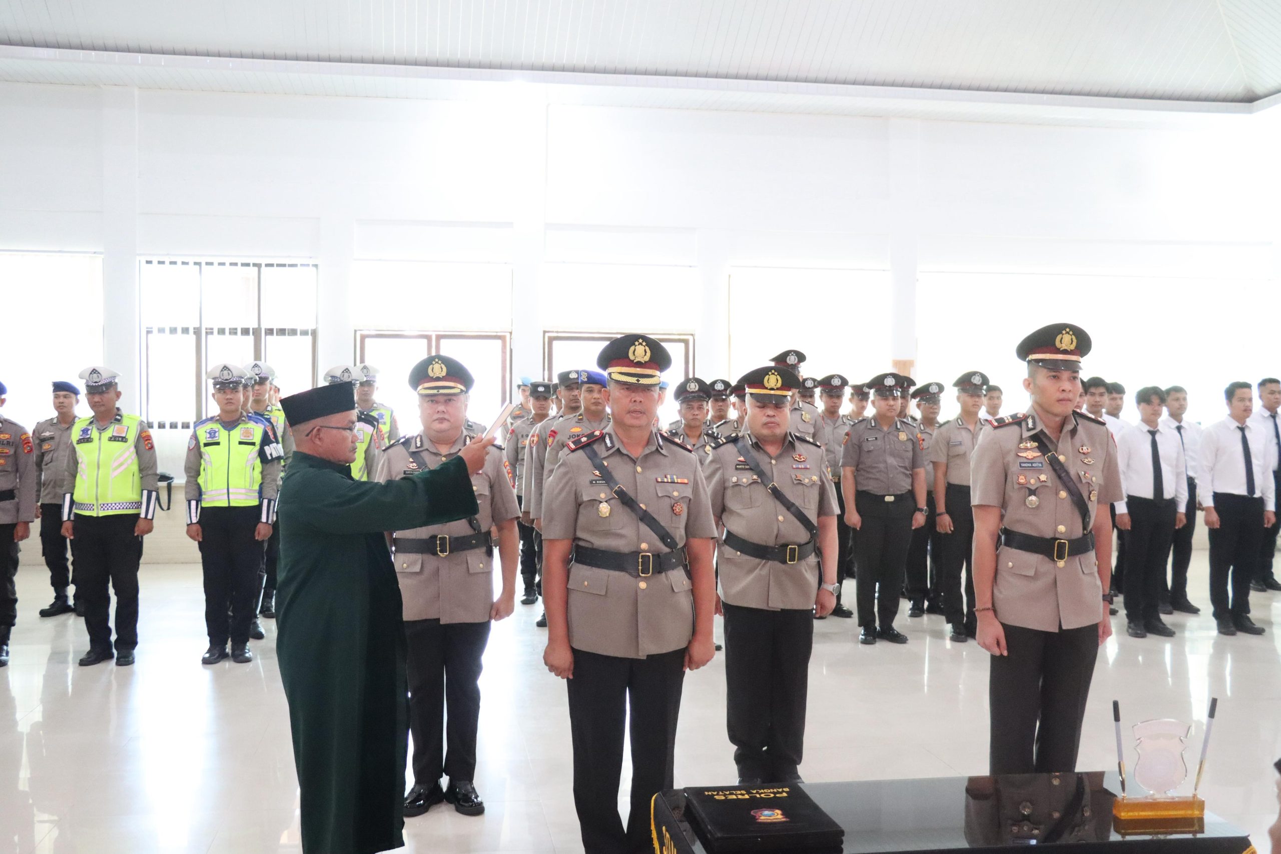 Polres Bangka Selatan Gelar Sertijab, Wakapolres dan Kapolsek Payung Berganti