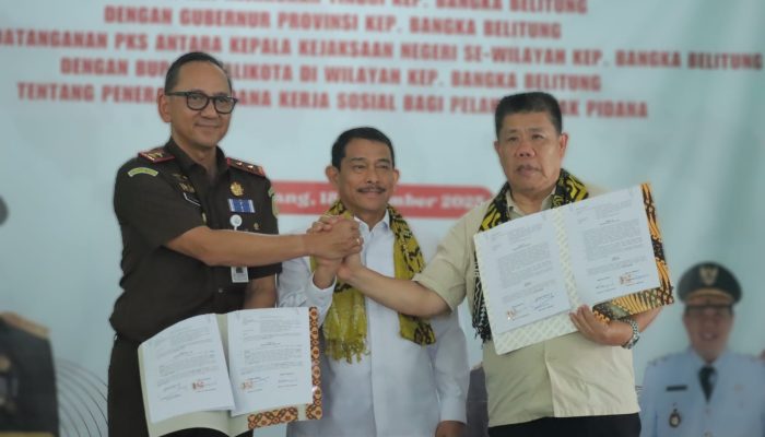 Terapkan KUHP Baru, Pemprov Babel dan Kejati Teken MoU Penanganan Pidana Kerja Sosial