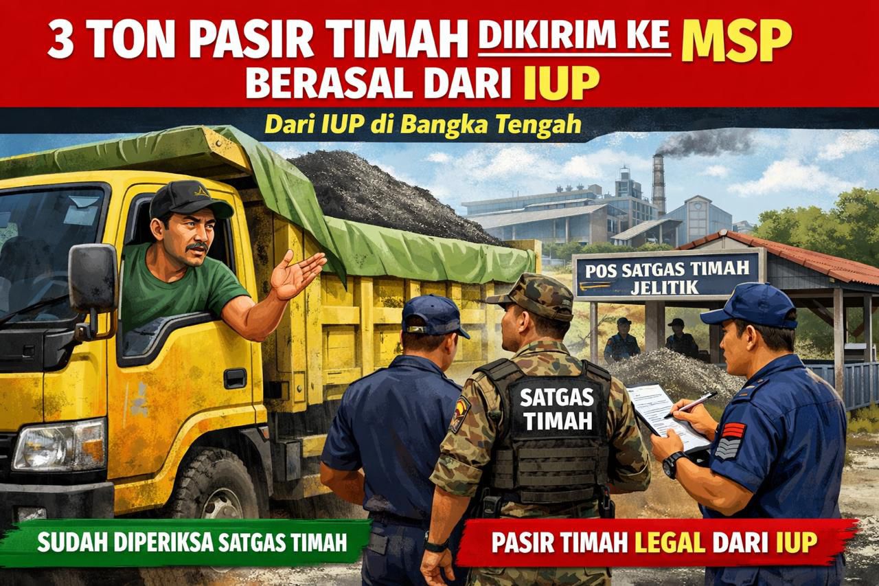 3 Ton Pasir Timah yang Dikirim ke MSP Berasal dari IUP 