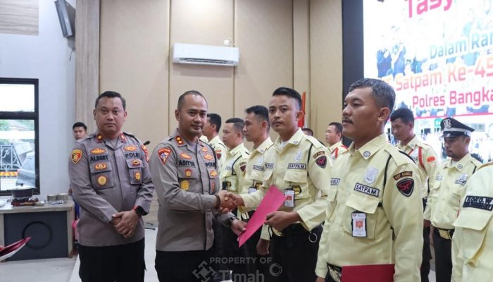Sembilan Satpam PT Timah Terima Penghargaan dari Polres Bangka Barat