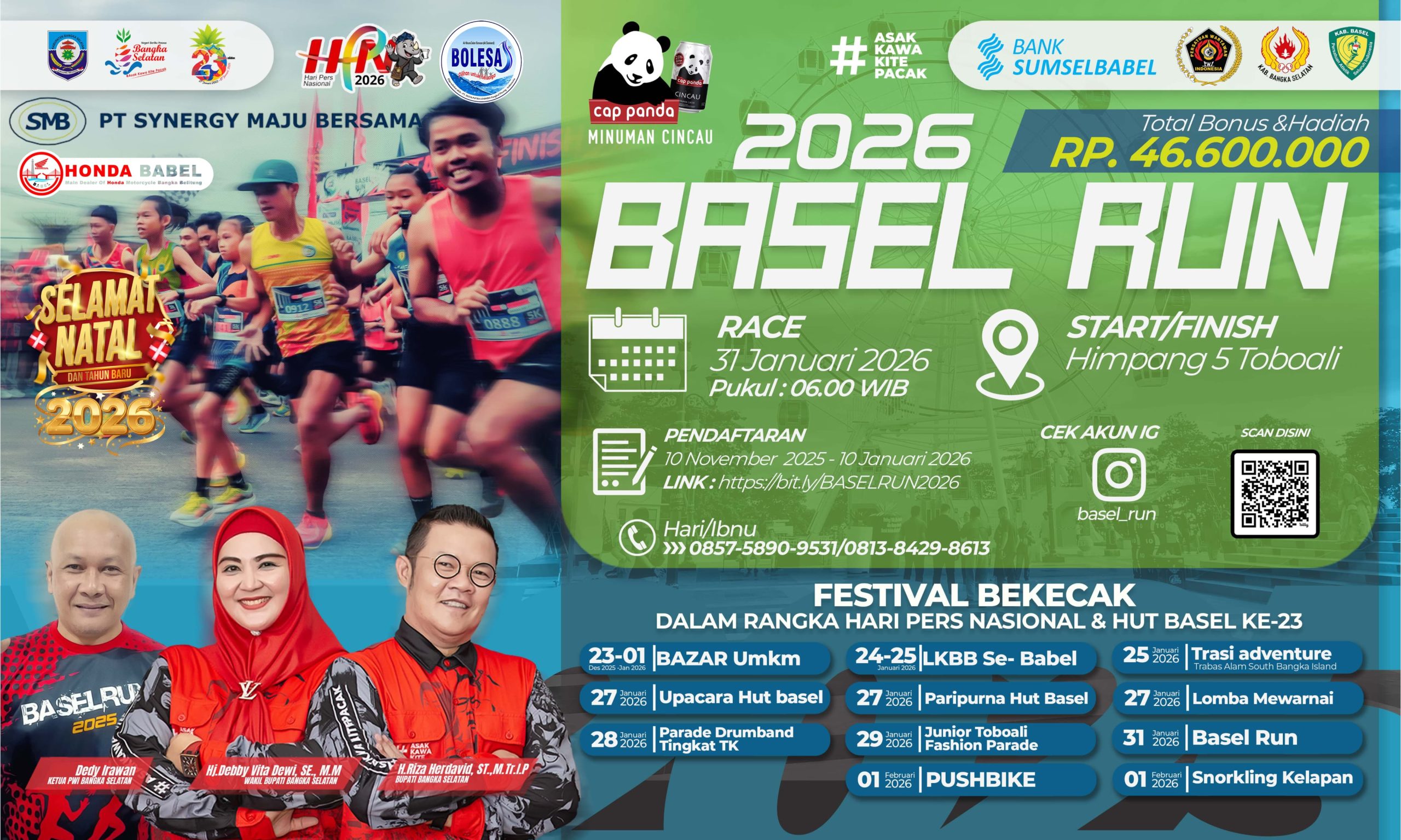 Sambut HPN & HUT Basel, PWI Gelar Basel Run 2026, Rute Lintasi Objek Wisata dan Hadiah Puluhan Juta
