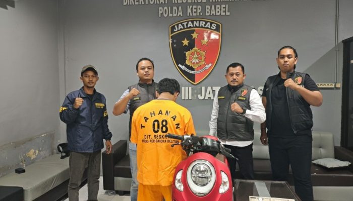 Tim Jatanras Polda Babel Tangkap Remaja Residivis Usai Curi Motor Di Bangka Tengah