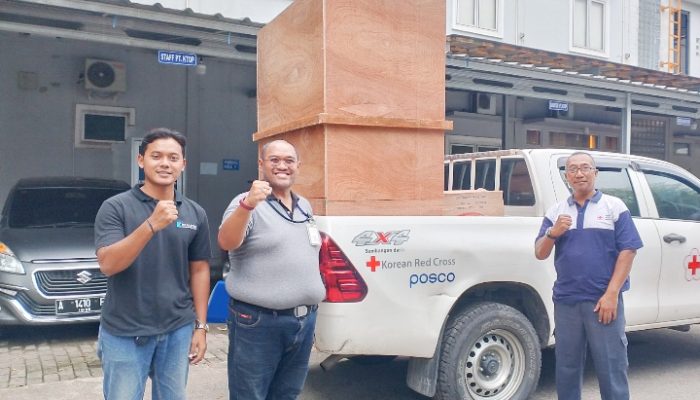PMI Kota Cilegon Terima Bantuan Water Treatment dari PT Krakatau Posco untuk Penanganan Bencana di Sumatera