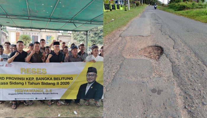 Warga Tempilang Curhat Jalan Rusak ke Heriyawandi Saat Reses