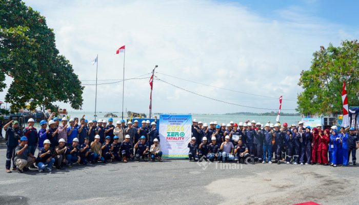 Peringati Bulan K3 Nasional, PT Timah Bangka Utara Gelar Simulasi Penanganan B3