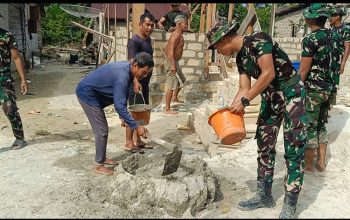 TNI Rehab Rumah Tak Layak Huni di Desa Penutuk Lewat TMMD Ke-127