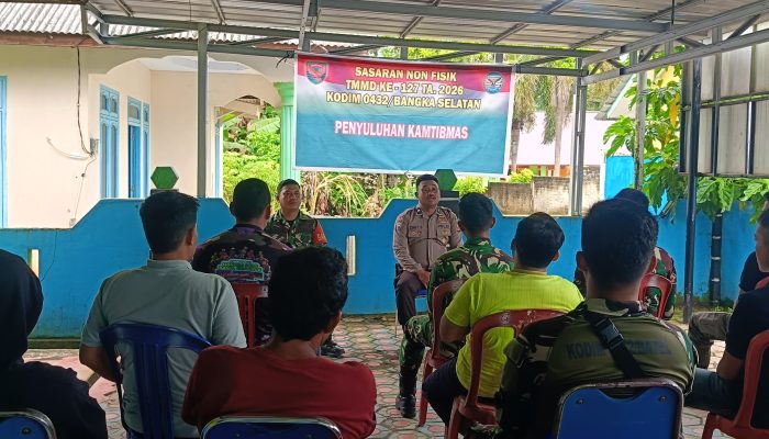 Satgas TMMD ke-127 Kodim 0432/Basel Gandeng Polri Edukasi Bahaya Narkoba di Pulau Lepar