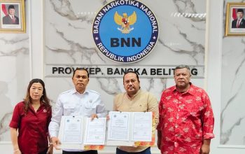 Teken PKS P4GN, BNNP Babel Libatkan PWI, APDESI dan Karang Taruna Berantas Peredaran Narkoba