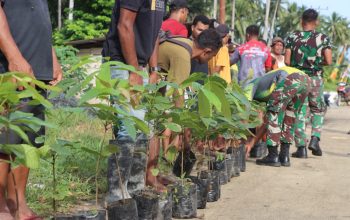 Satgas TMMD Kodim 0432/Basel Tanam 300 Pohon di Desa Penutuk