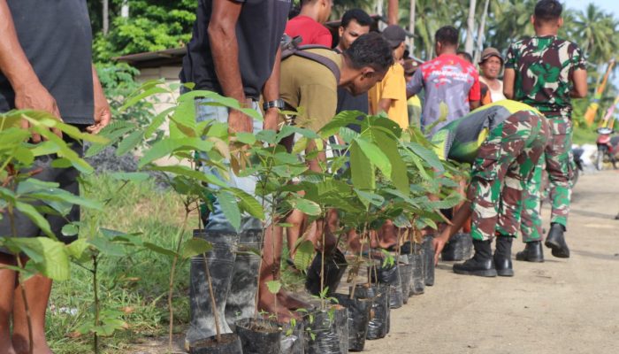 Satgas TMMD Kodim 0432/Basel Tanam 300 Pohon di Desa Penutuk