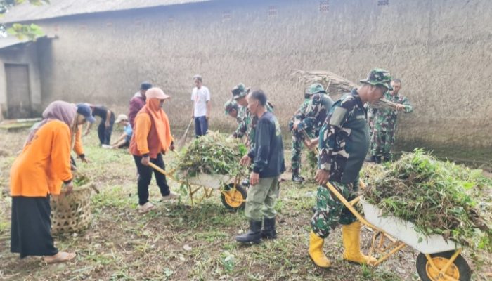 TNI–Polri dan Warga Bersatu, Korve Massal Bersihkan Lingkungan dan TPU Tegalratu Jelang Ramadan