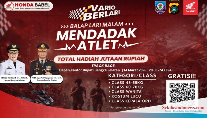 Event Lari Malam ‘Vario Berlari’ Siap Digelar di Toboali, Pemkab Basel Ajak Warga Berpartisipasi