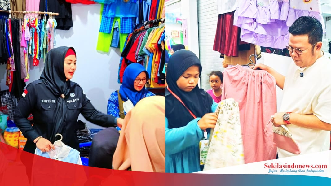 Kompak! Riza-Debby Ajak Anak Yatim di Bangka Selatan Belanja Baju Lebaran, Tiap Anak Terima Rp1 Juta