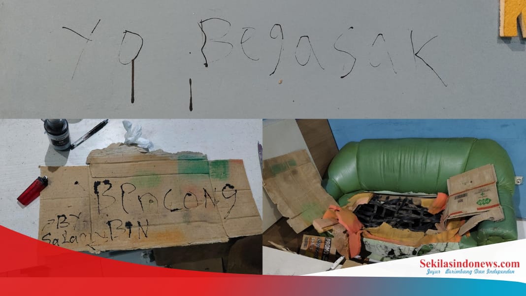 Teror di Kantor PWI Babel, Pintu Dijebol, Barang Dirusak, Muncul Tulisan “YO BEGASAK”