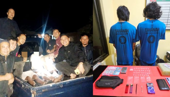 Satresnarkoba Polres Bangka Selatan Bekuk 2 Pengedar Sabu di Desa Keposang