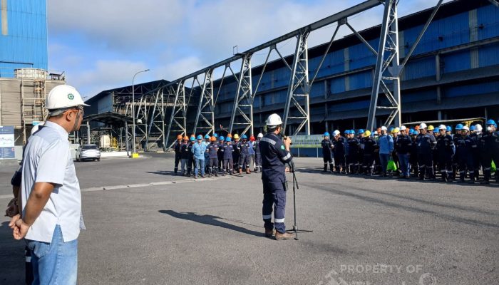 Perkuat Budaya K3, PT Timah Gelar Apel Gabungan di Area Produksi