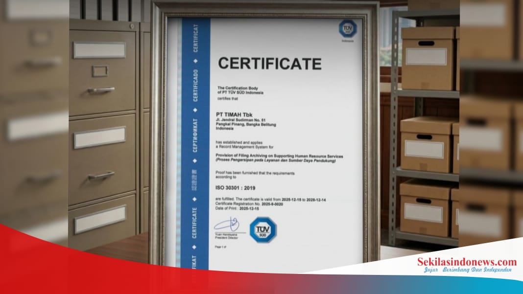 Kantongi Sertifikat ISO, PT Timah Perkuat Sistem Arsip Berstandar Internasional