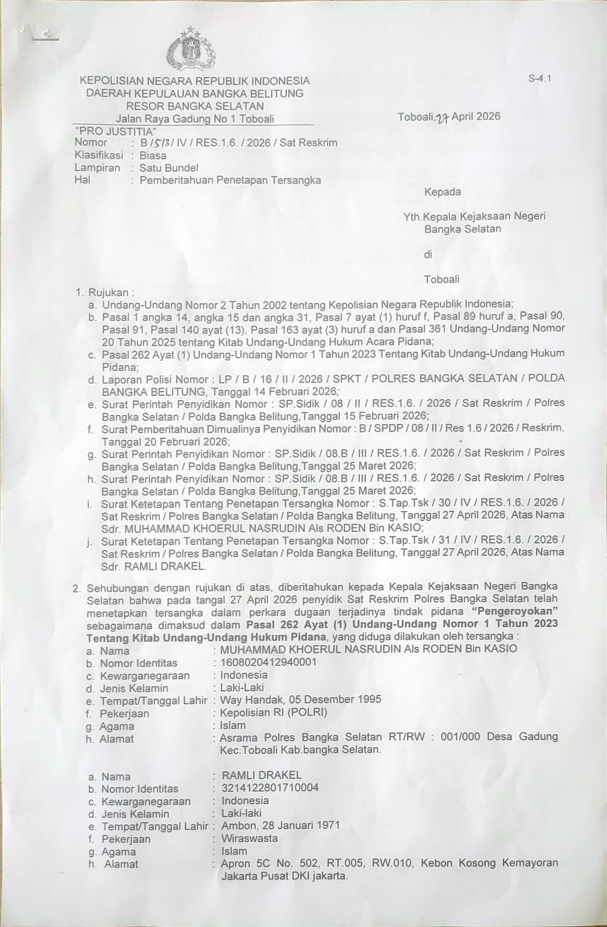 Kasus Pengeroyokan dr Fauzan Naik Level, Ajudan Bupati Basel Resmi Jadi Tersangka