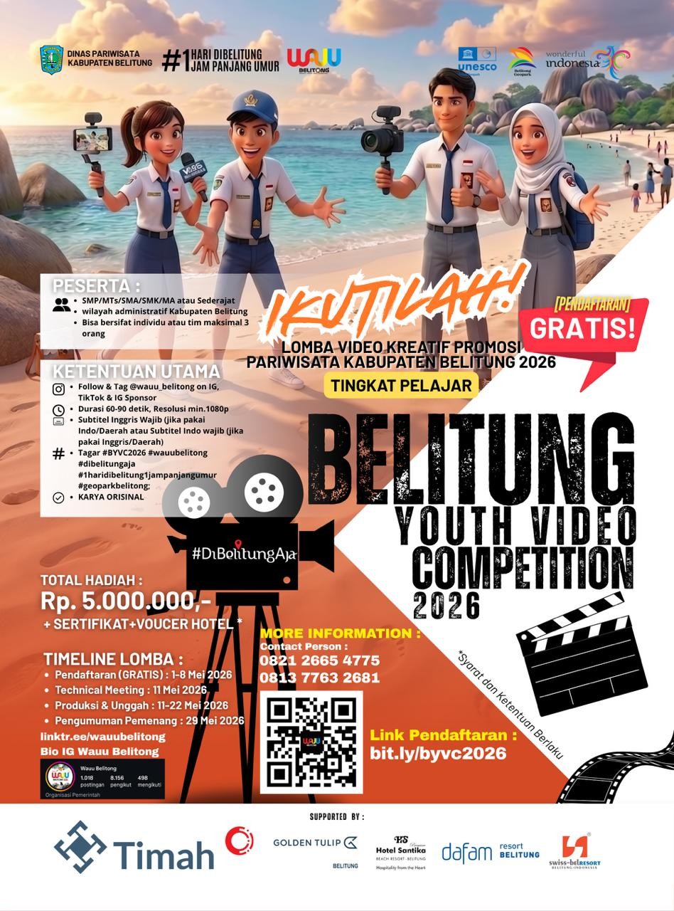 Lewat Belitung Youth Competition 2026, PT Timah Ajak Pelajar Promosikan Pesona Pulau Belitung