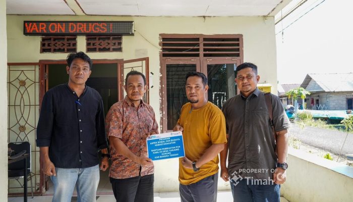 PT Timah Perkuat Kamtibmas Desa Tanjung Gunung Lewat Bantuan Poskamling