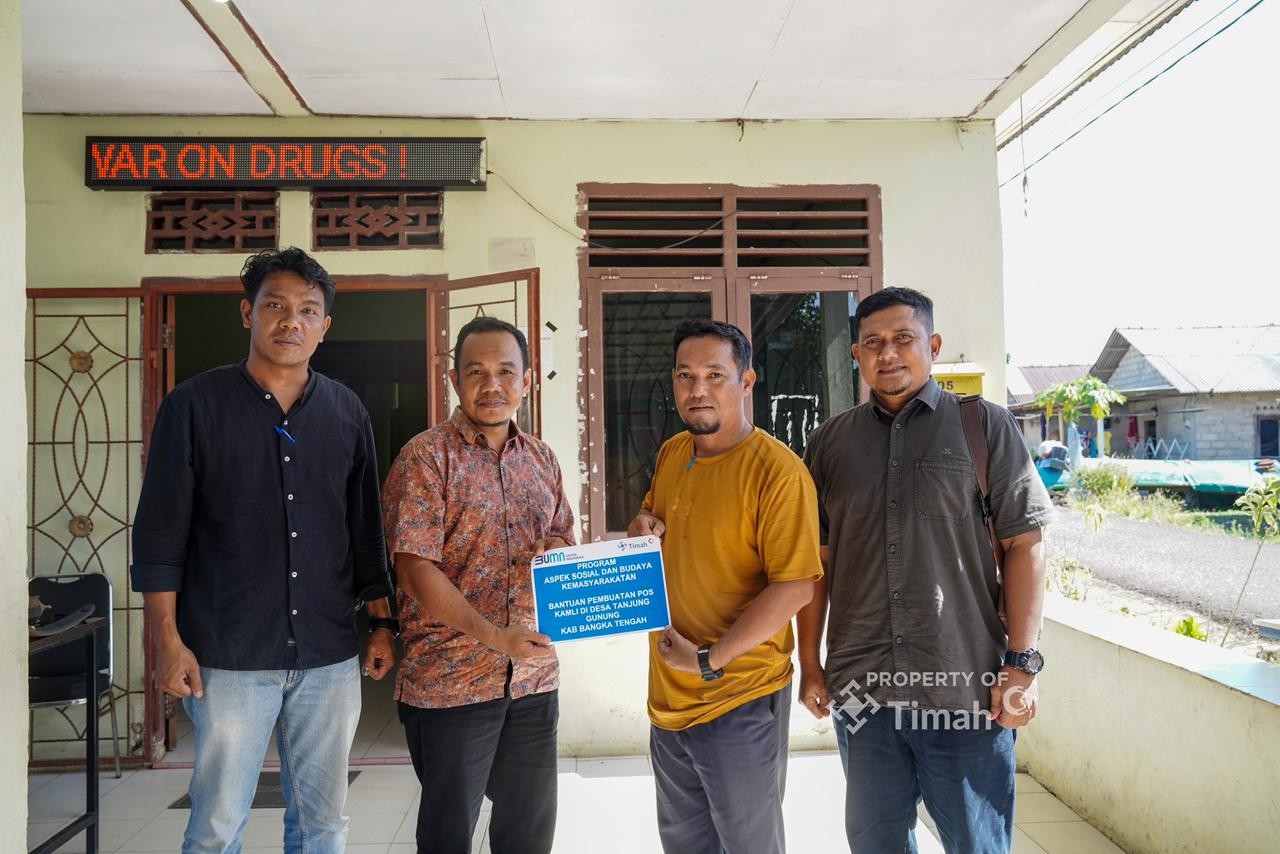 PT Timah Perkuat Kamtibmas di Desa Tanjung Gunung Lewat Bantuan Poskamling