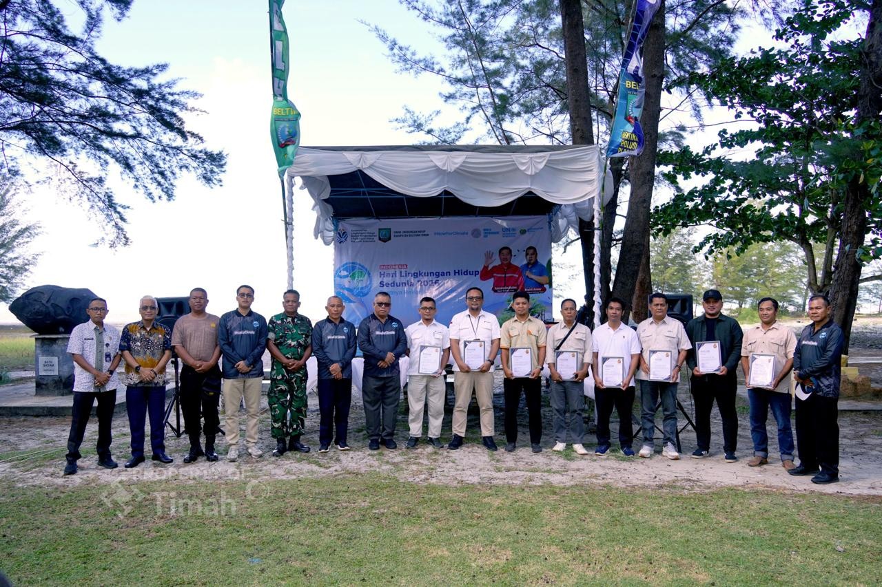 PT Timah Kolaborasi dengan DLH Beltim Tanam Pohon dan Edukasi Pengelolaan Sampah