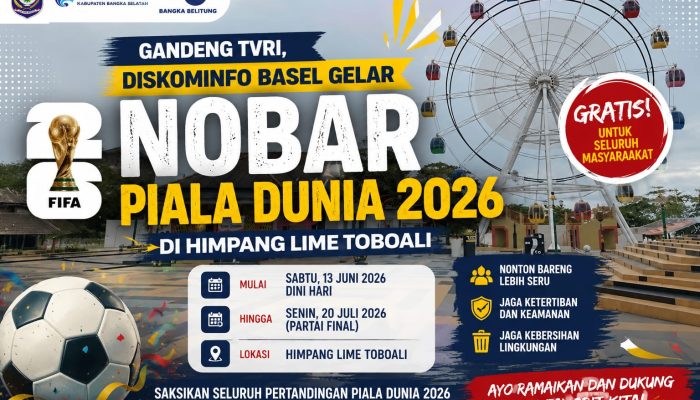 Gandeng TVRI, Diskominfo Basel Gelar Nobar Piala Dunia 2026 di Himpang Lime Toboali
