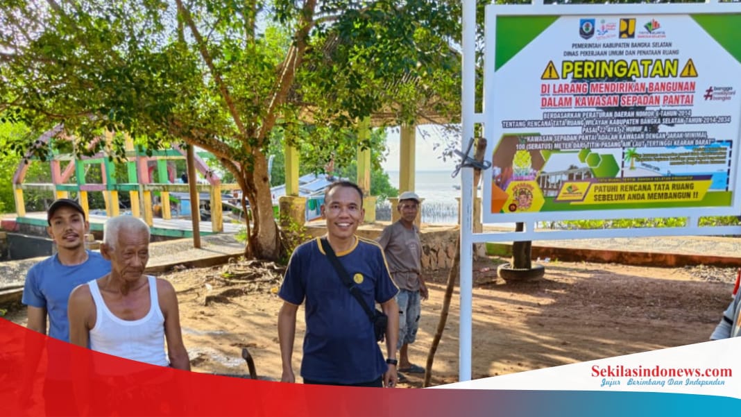 Dinas PUPR Basel Pasang Plang Larangan, Bangunan di Sempadan Pantai Siap-siap Ditertibkan