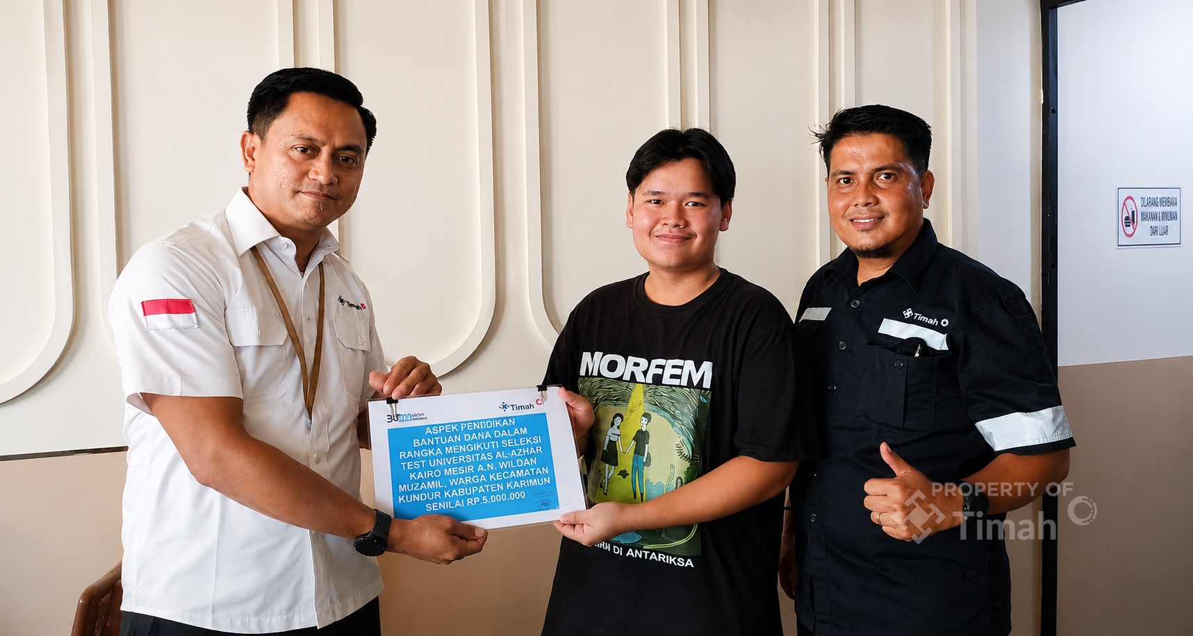 Dukung Pendidikan Generasi Muda, PT Timah Bantu Wildan Lanjutkan Kuliah di STIQ