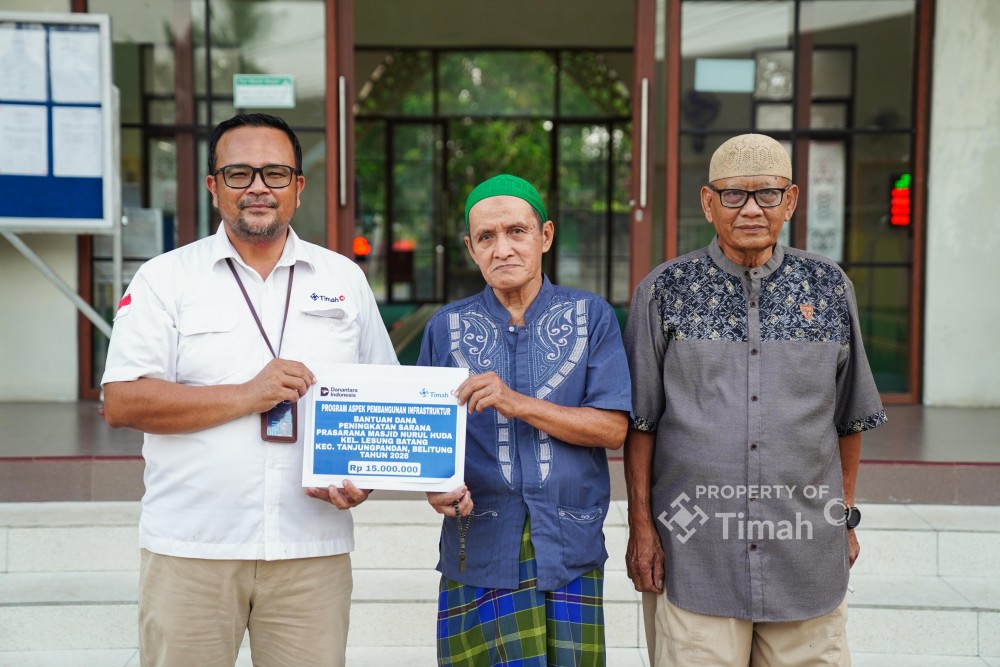 PT Timah Bantu Pembangunan Fasilitas Penunjang Masjid Nurul Huda di Belitung