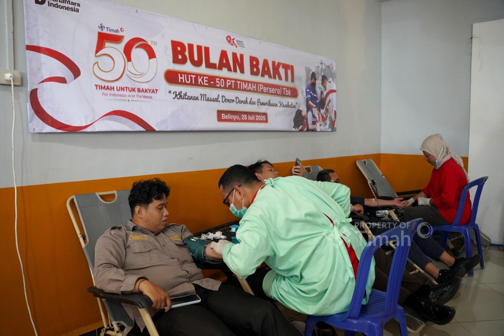 Ratusan Warga Belinyu Ikut Donor Darah, PT Timah Berhasil Kumpulkan 138 Kantong