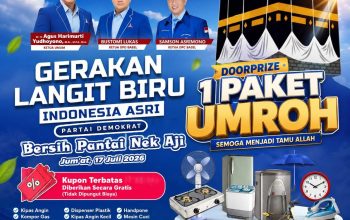 Rayakan HUT ke-25, DPC Demokrat Bangka Selatan Ajak Warga Bersih Pantai Nek Aji Berhadiah Umrah