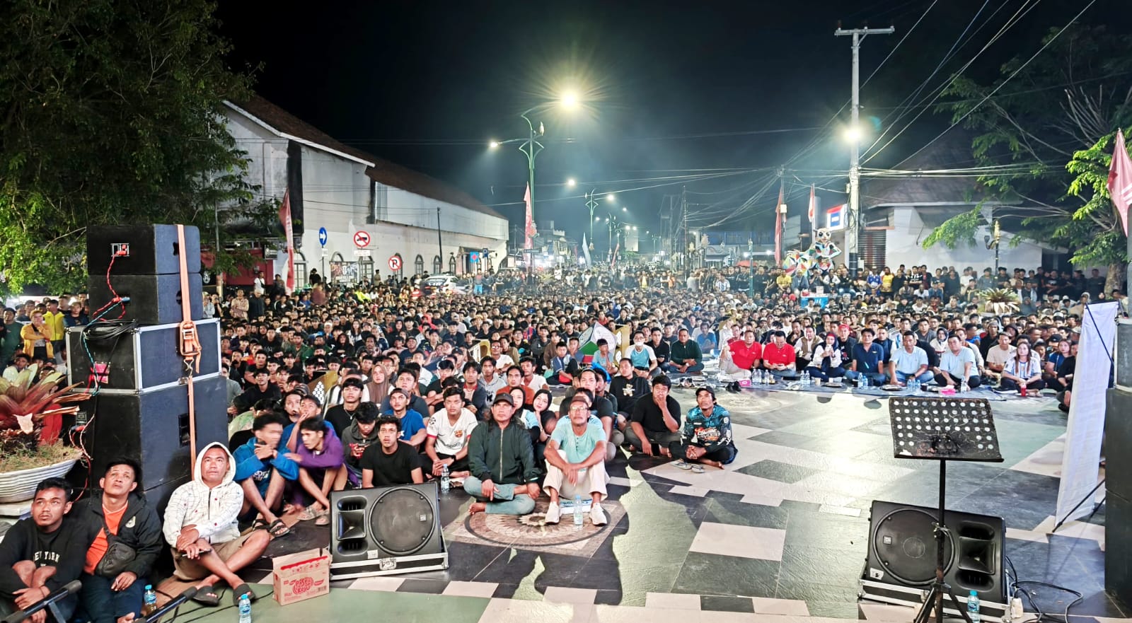 Nobar Final Piala Dunia 2026 di Simpang Lima Toboali Membludak, Ribuan Warga Padati Lokasi