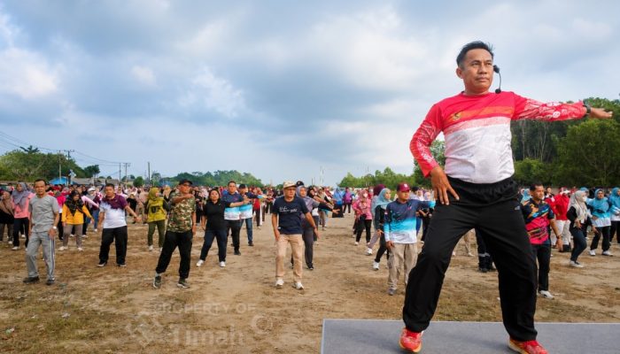 PT Timah Gelar Senam Kemerdekaan di Bangka Barat, Ratusan Peserta Antusias Ikut