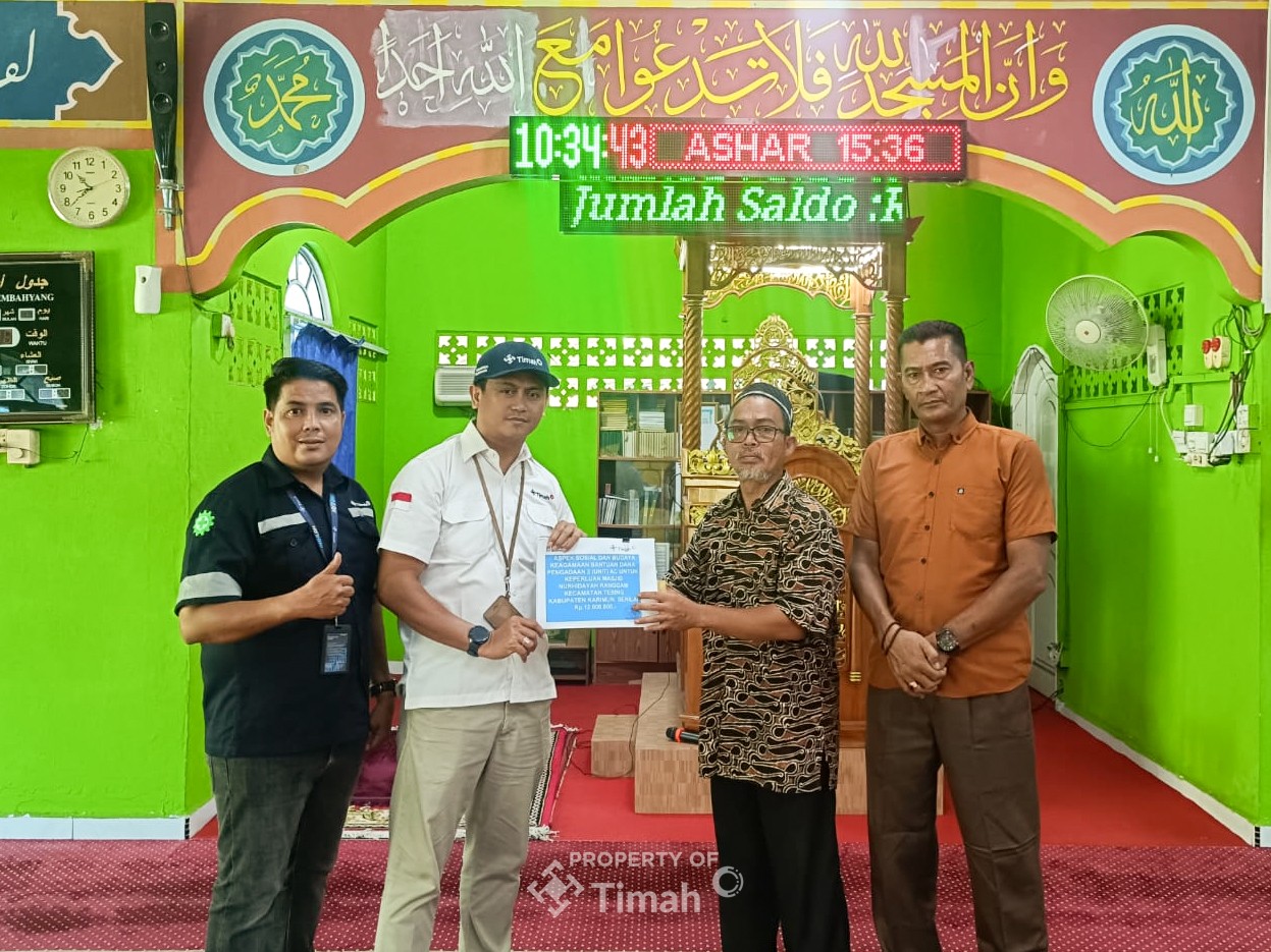 PT Timah Salurkan Bantuan untuk Masjid Nur Hidayah di Karimun, Digunakan untuk Beli AC