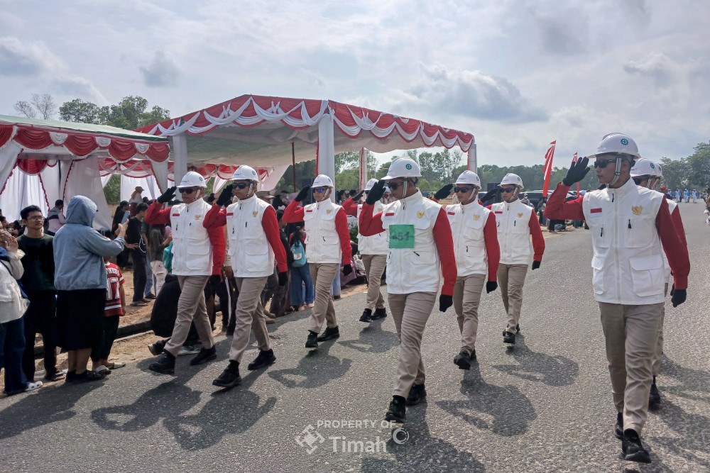Tampil Terbaik, Regu Gerak Jalan PT Timah Kembali Sabet Juara di HUT Ke-81 RI Bangka Barat